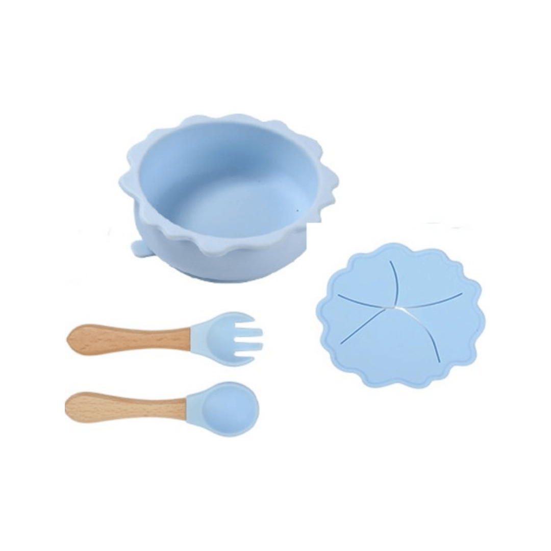 Praktische blauwe dinosaurus eetset voor dagelijks gebruik