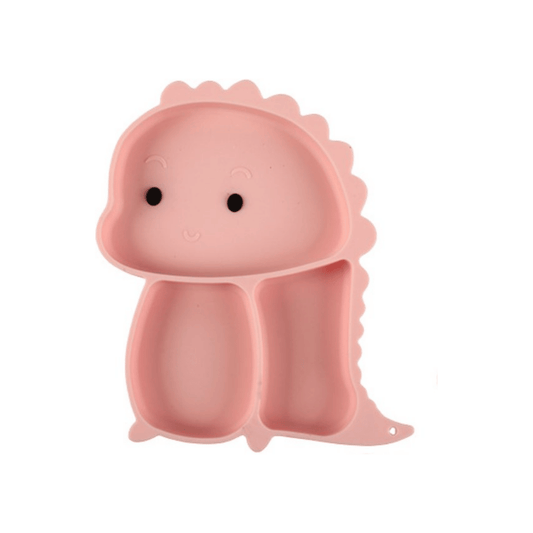 Veilig en duurzaam roze dinosaurus eetset voor kinderen