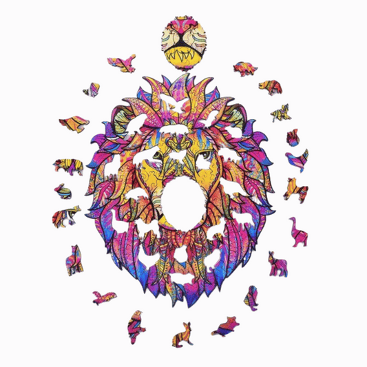 Unieke houten leeuw puzzel perfect als cadeau voor volwassenen