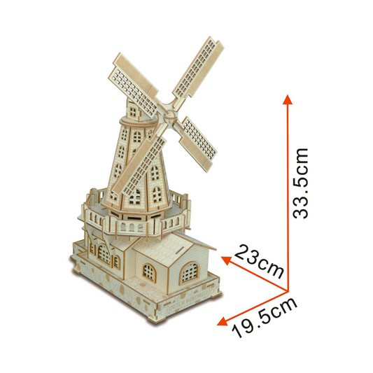 Decoratieve houten puzzel molen als uniek Nederland souvenir