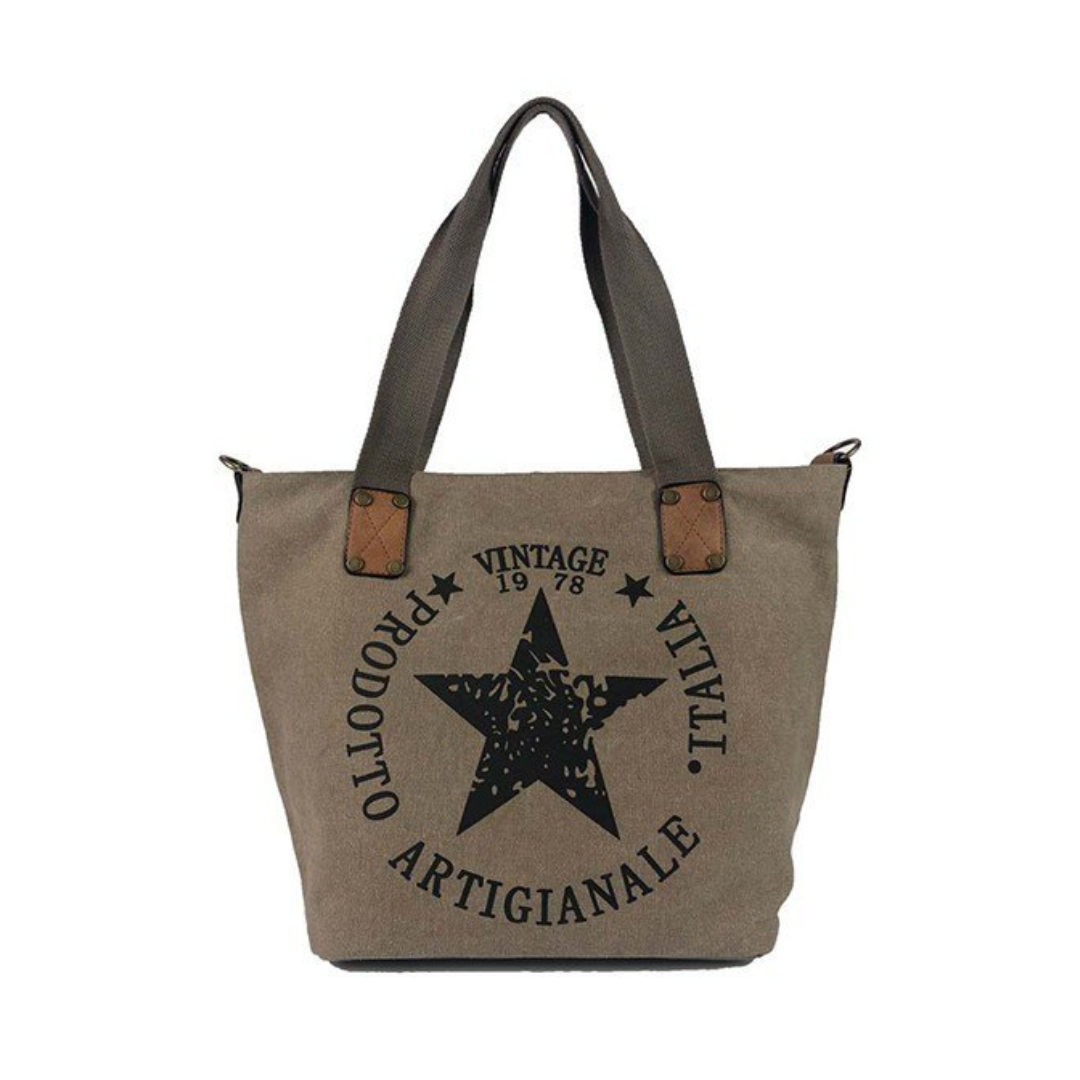 Stijlvolle medium beige tas (<25 L) geschikt voor dagelijks gebruik