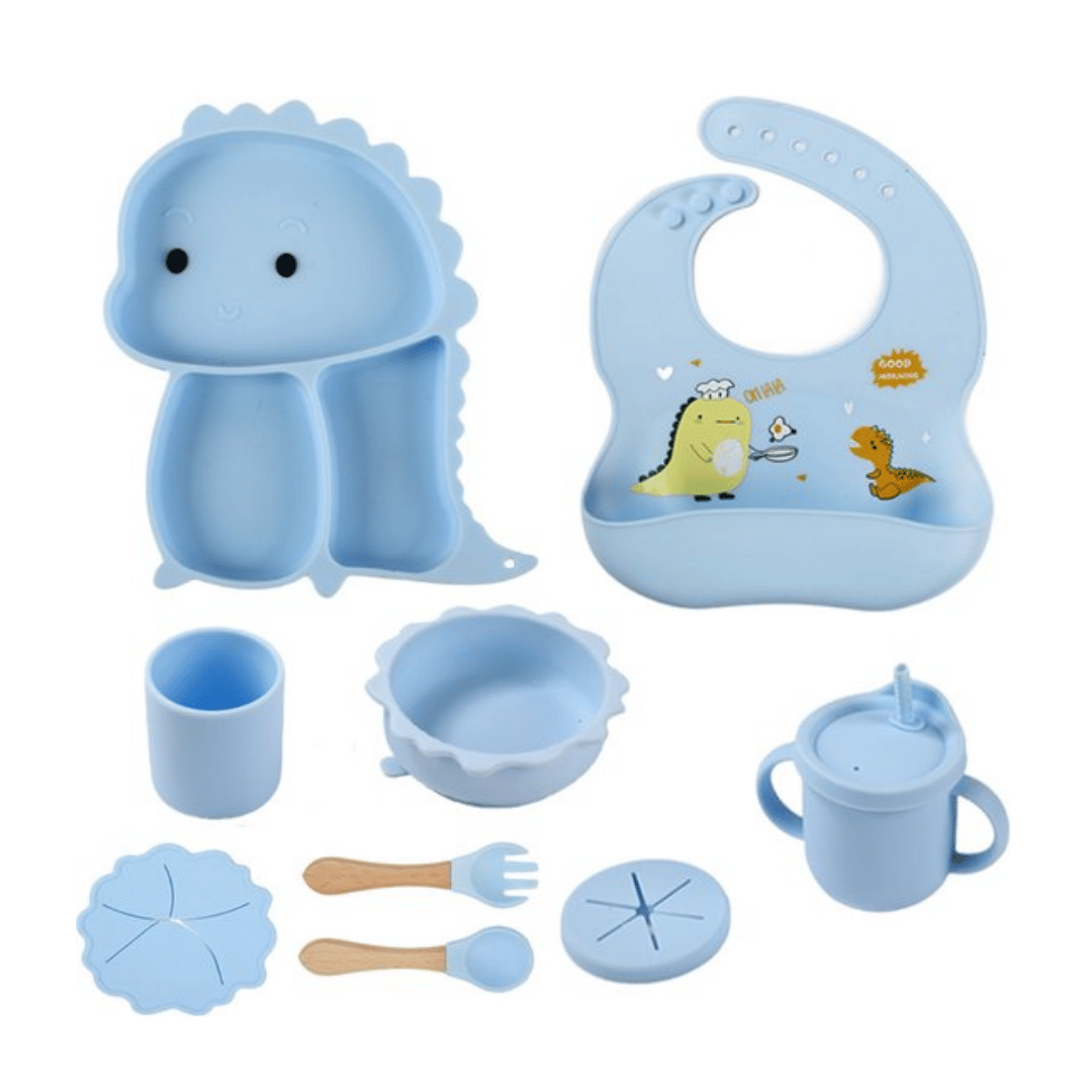 BPA-vrij blauwe kinderservies, veilig en duurzaam voor jonge kinderen