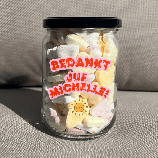 juf gepersonaliseerd cadeau snoeppot