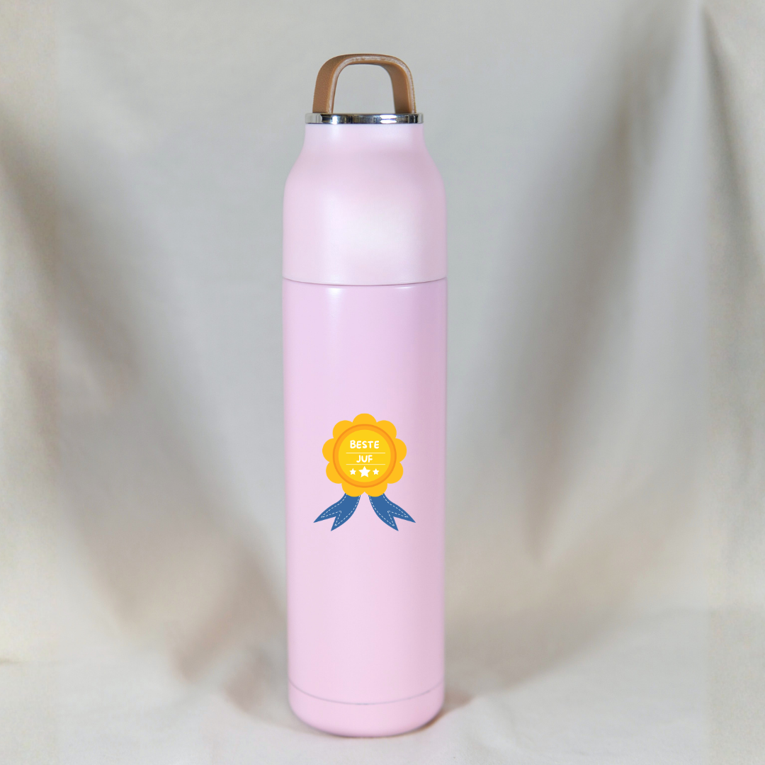 Thermosfles Juf (Roze) ✧