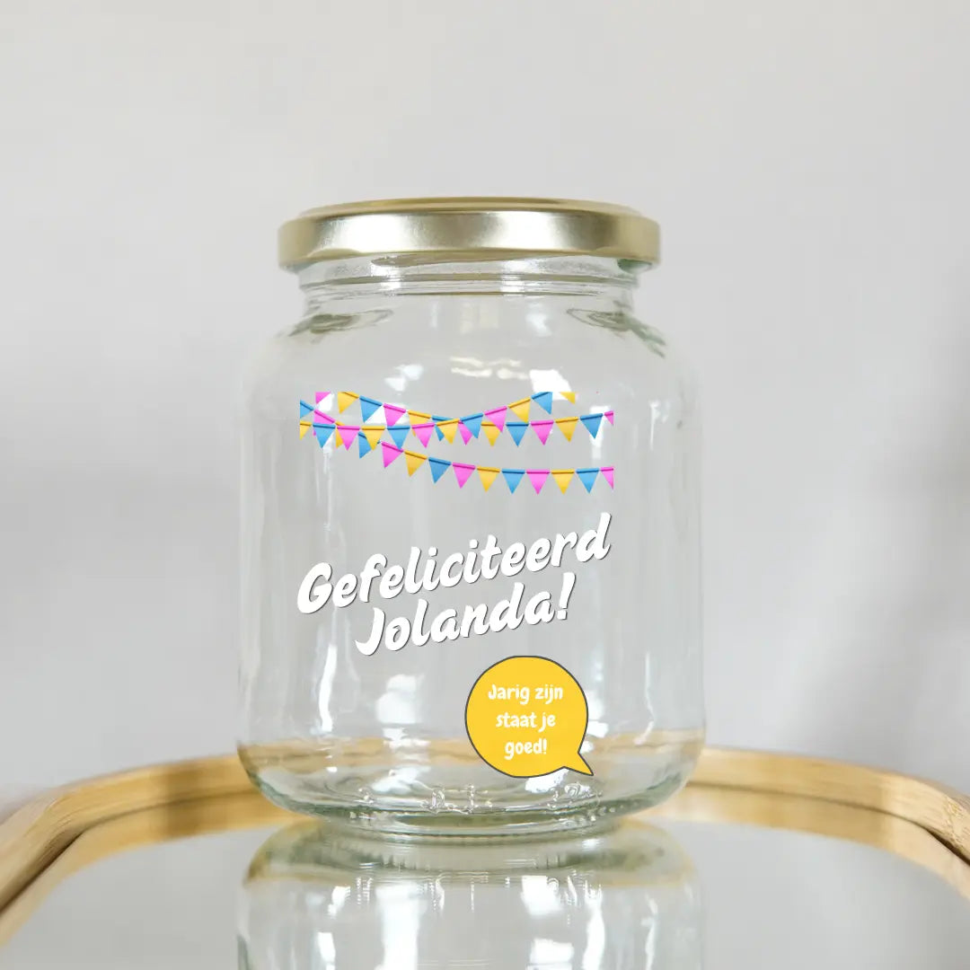 gefeliciteerd cadeau verjaardag met gepersonaliseerde naam gemaakt in nederland