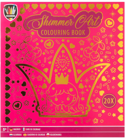 Shimmer Art – 2x Kleurboeken – Roze & Blauw – Kleurboek voor Kinderen – 20 Kleurplaten