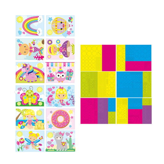 Sticker Mozaïek Unicorn – Educatief Stickerboek Kinderen – Creatief Speelgoed 3 jaar / 4 jaar / 5 jaar – Sticker by Colour & Shape