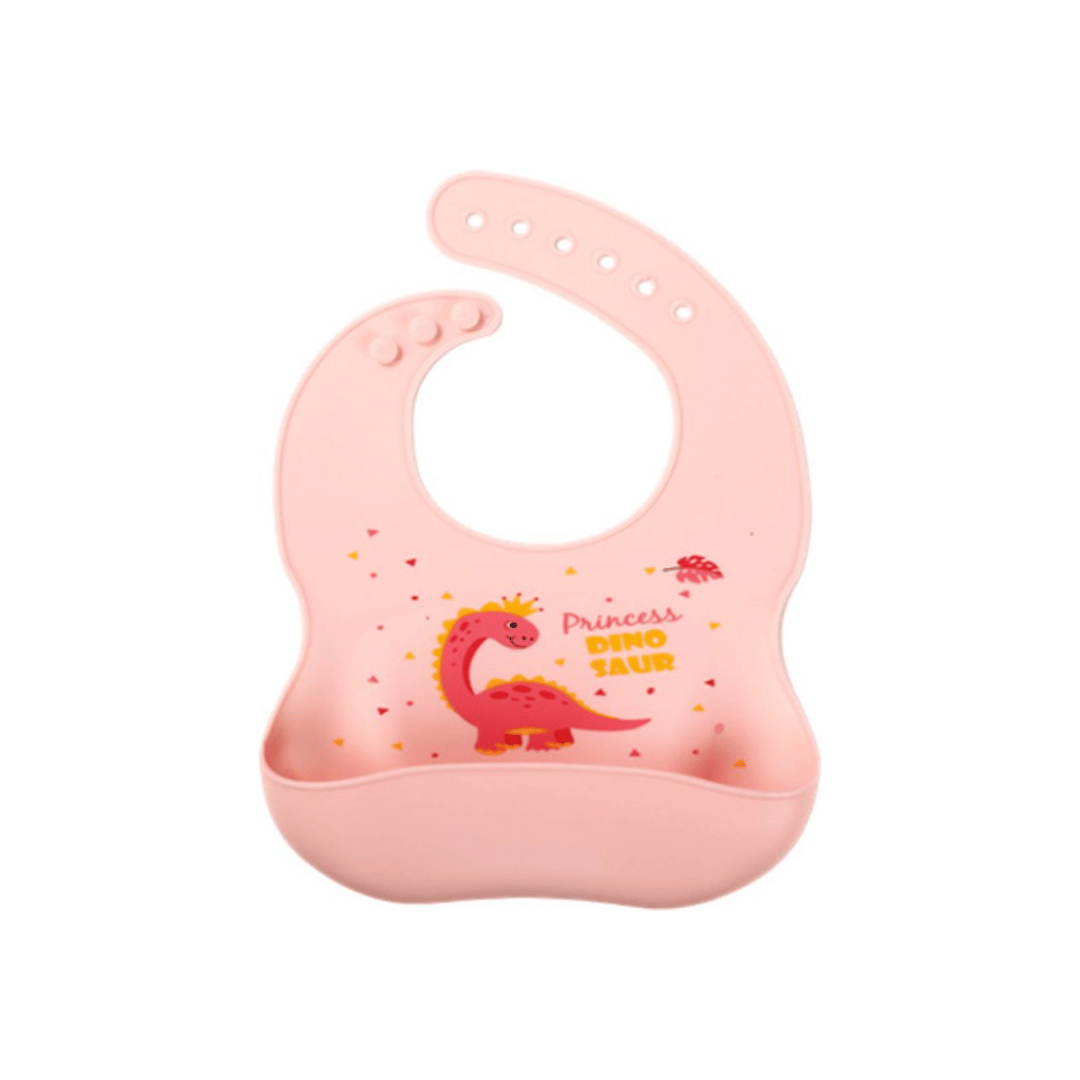 Kinderservies set in roze met dinosaurus thema voor peuters