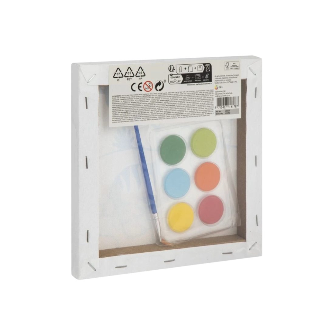 Verfset Kinderen – Canvas Draak + 3 Kleurpuzzels – Creatief Knutselen Kinderen – Speelgoed 3 jaar / 4 jaar