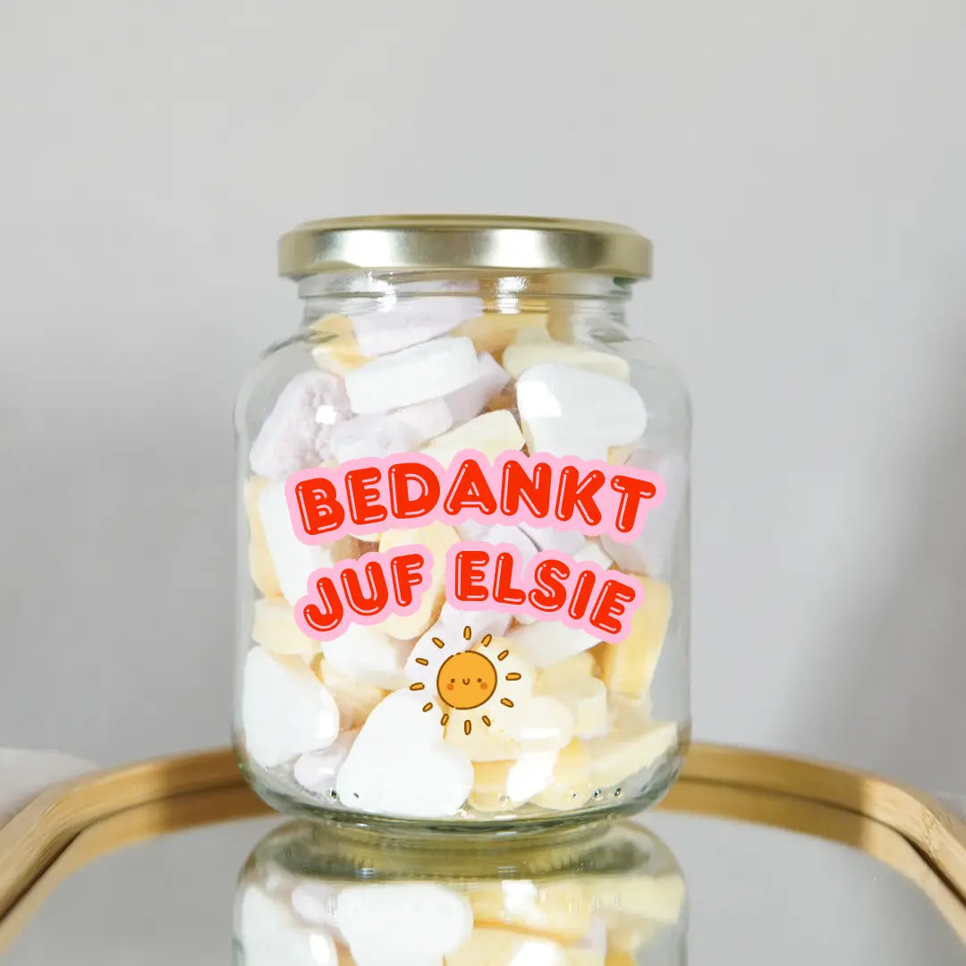 ambachtelijke suikerzoete hartjes cadeau afscheid juf