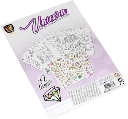 Glitter kleurboek en stickerboek | Thema Unicorn