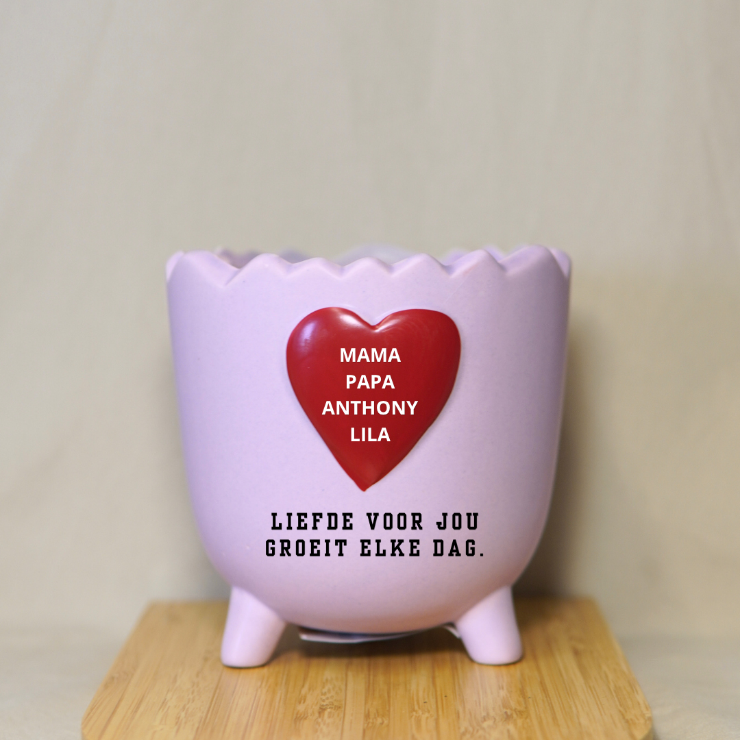 Gepersonaliseerde Bloempot (Paars) ✧