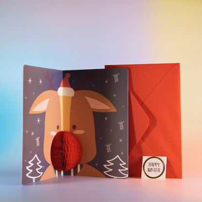 3D kerstkaarten set - Incl. envelop en sticker (6 stuks) - Kerstkaarten met enveloppen - Luxe kerstkaarten