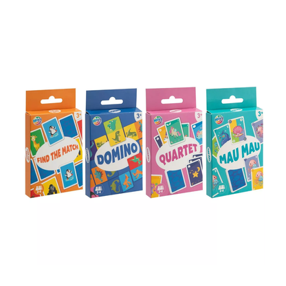 Complete Kaartspel Bundel – 4 Verschillende Spellen – Kwartet, Domino, Memory, Mau Mau – Reisspellen – 3 jaar+