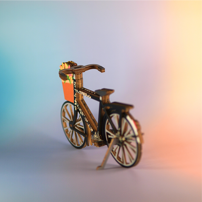 Houten 3D puzzel - Fiets (Zwart) - Puzzel - Houten puzzel volwassenen - Cadeau voor mannen