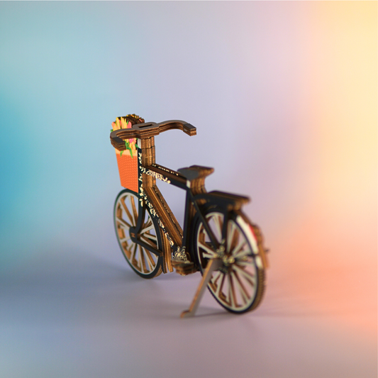 Houten 3D puzzel - Fiets (Zwart) - Puzzel - Houten puzzel volwassenen - Cadeau voor mannen