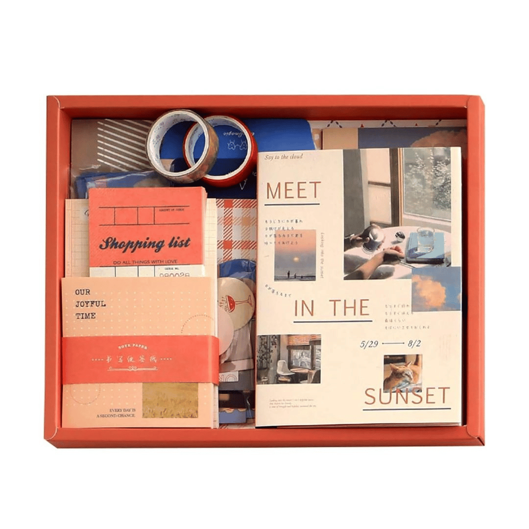 scrapbooking set met stickers en papier voor creatieve ideeën