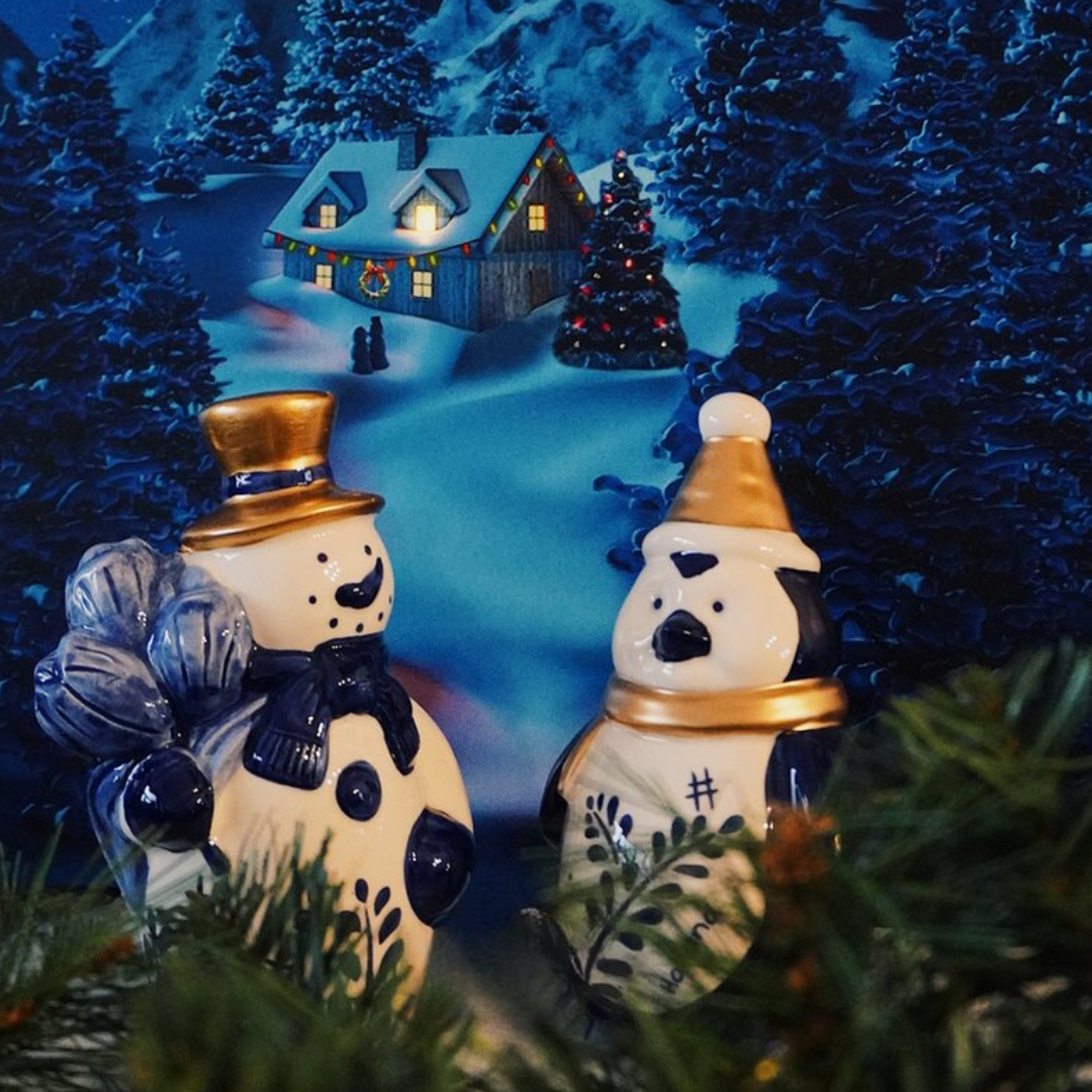 sneeuwpop hollandse kerstversiering korting