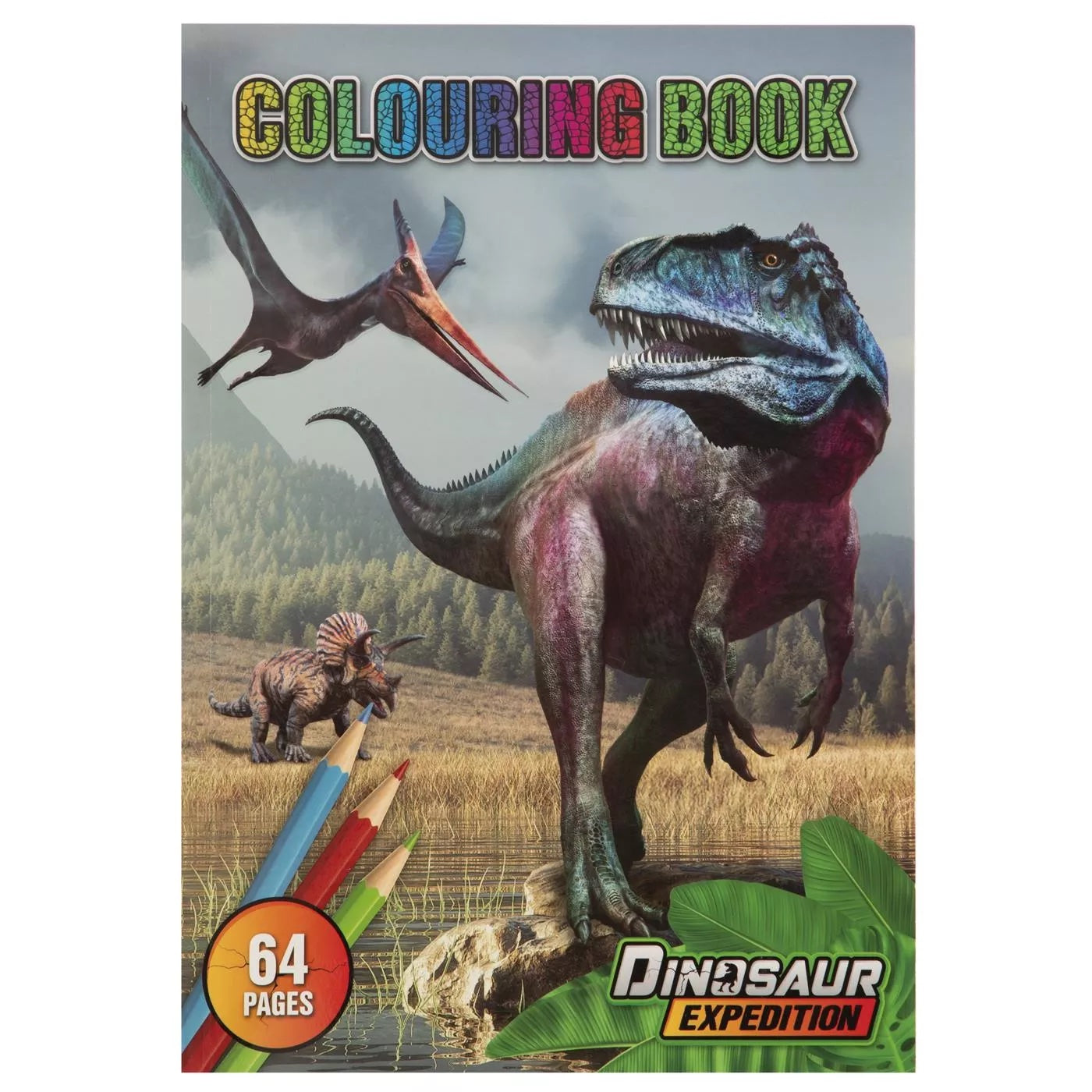 Dinosaur Kleurboek voor Kinderen – 64 Pagina’s – Dino Expedition – Stoer Dino Kleurboek – Vanaf 3 Jaar