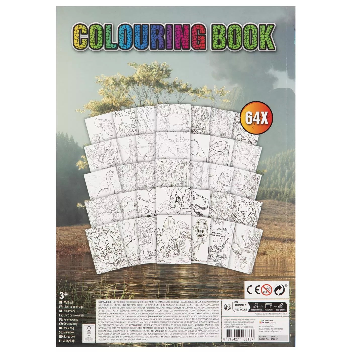 Dinosaur Kleurboek voor Kinderen – 64 Pagina’s – Dino Expedition – Stoer Dino Kleurboek – Vanaf 3 Jaar