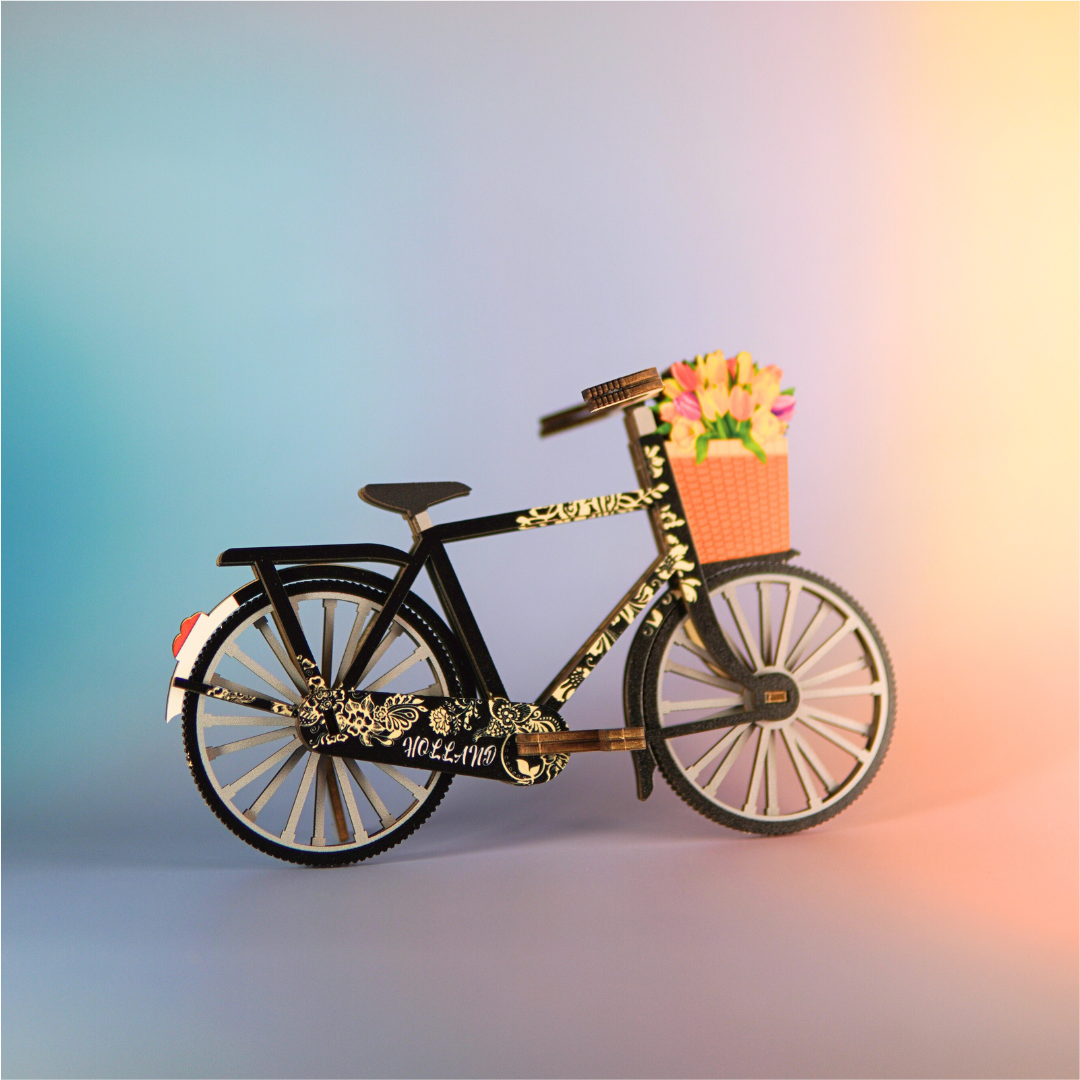Houten 3D puzzel - Fiets (Zwart) - Puzzel - Houten puzzel volwassenen - Cadeau voor mannen