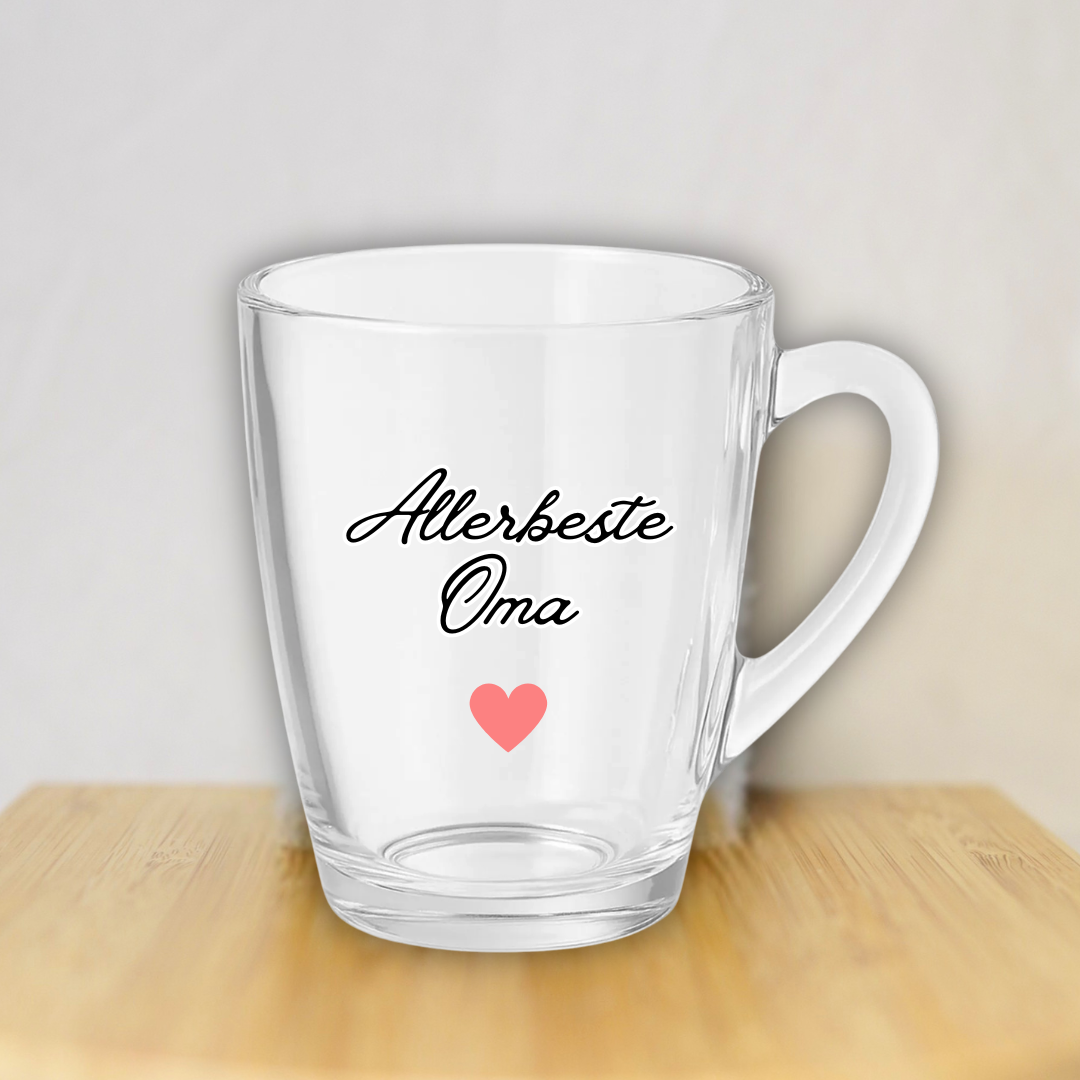 Glazen theeglas: Allerbeste Oma ✧
