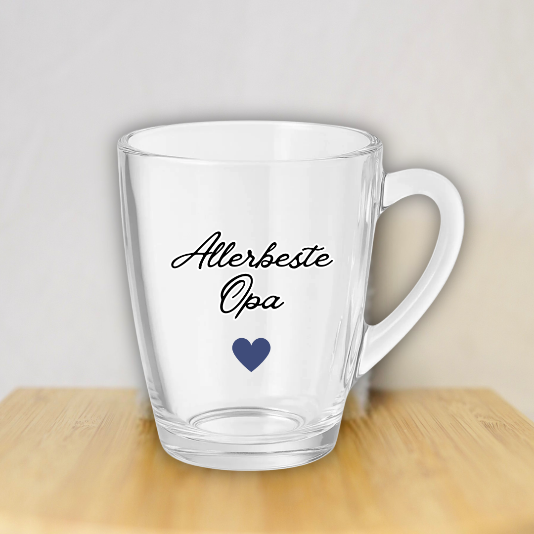 Glazen theeglas: Allerbeste Opa ✧