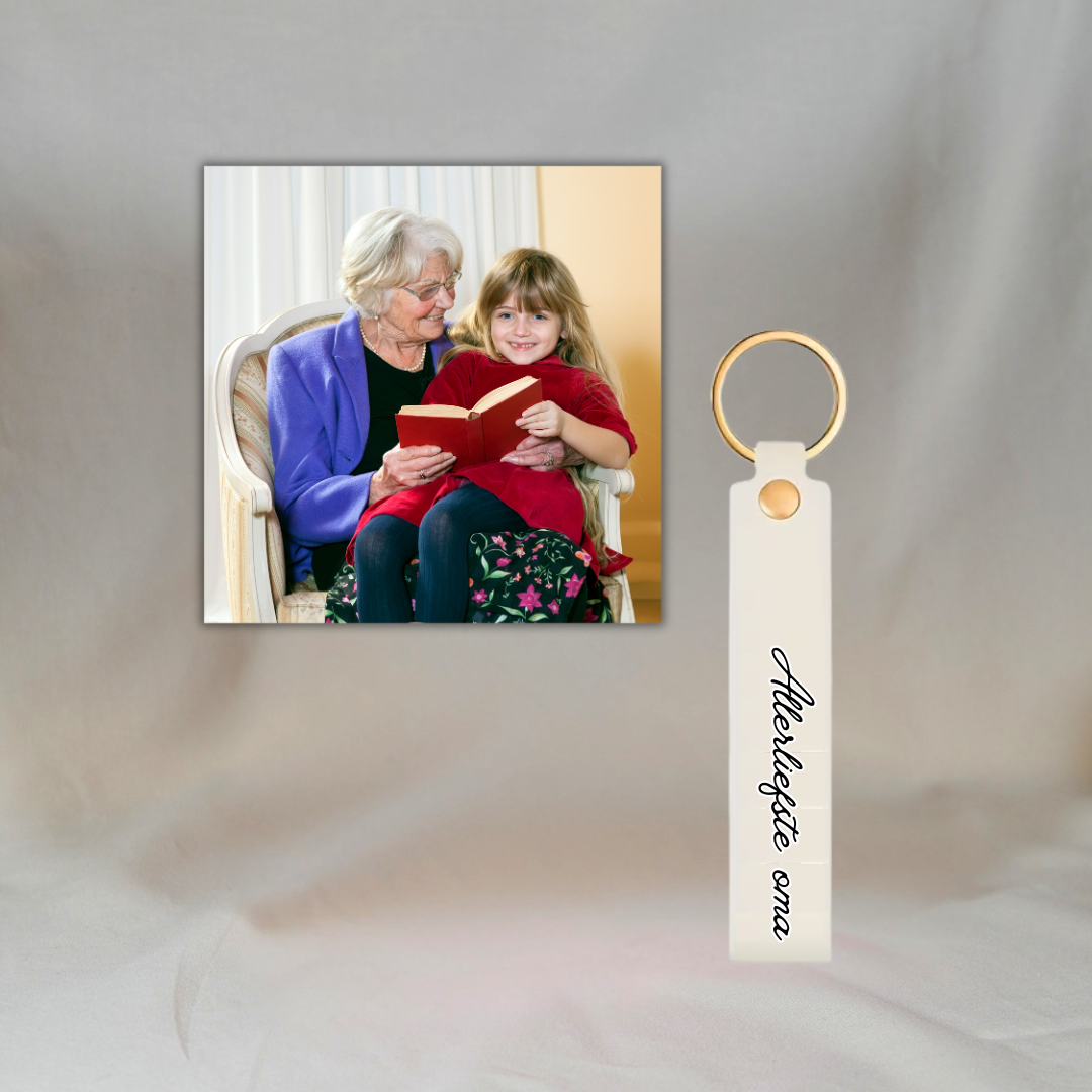 Gepersonaliseerde Fotomagneet en Sleutelhanger (Set van 2): Opa ✧