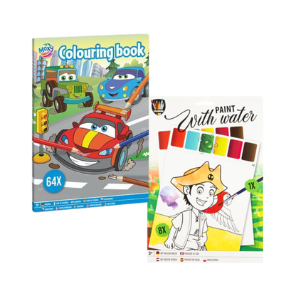 Auto’s Kleurboek Set – 64 Pagina’s Kleurboek + Water Kleurboek – Paint With Water – Speelgoed voor Kinderen 4+