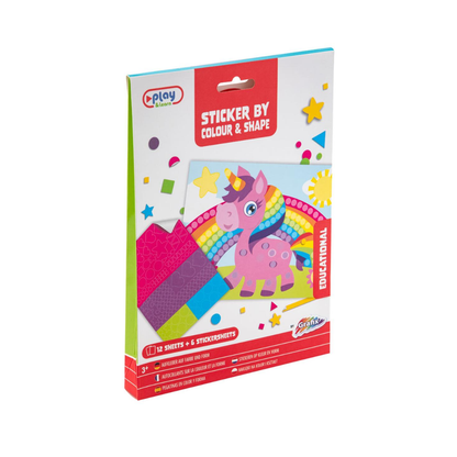 Sticker Mozaïek Unicorn – Educatief Stickerboek Kinderen – Creatief Speelgoed 3 jaar / 4 jaar / 5 jaar – Sticker by Colour & Shape