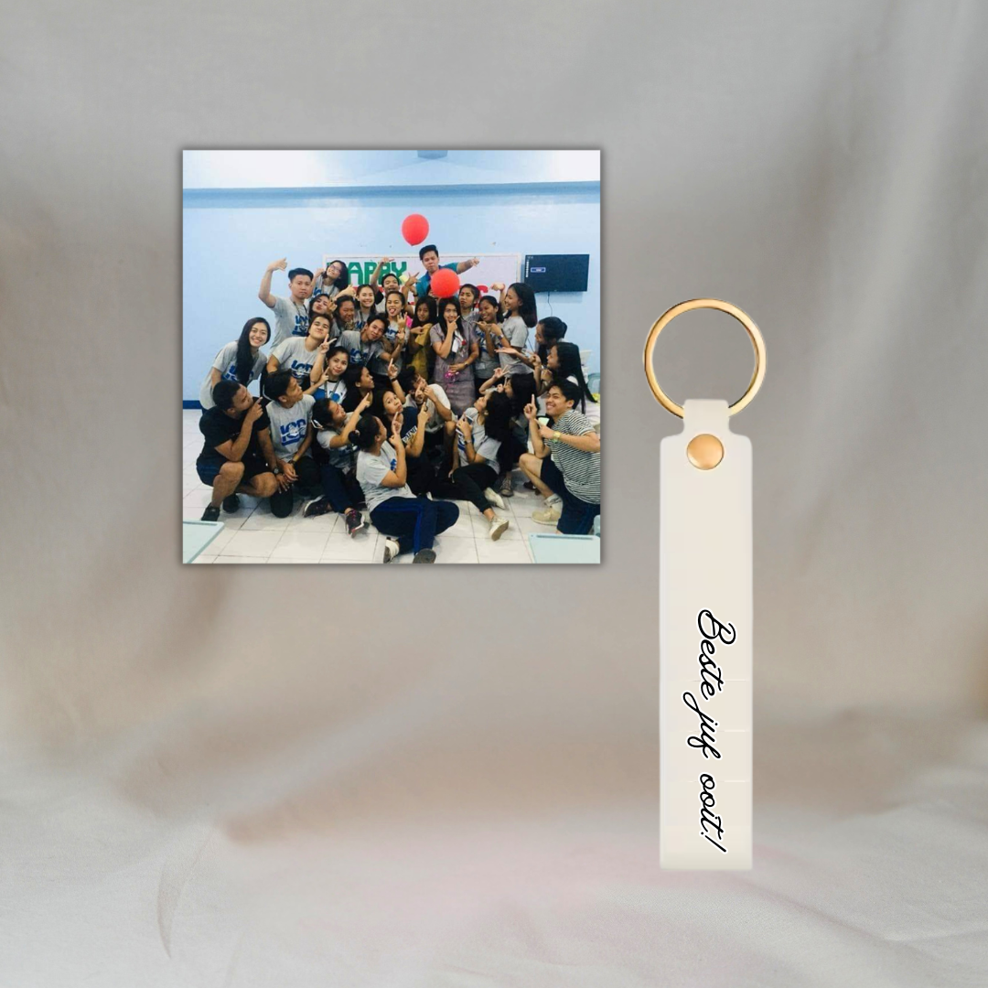Gepersonaliseerde Fotomagneet en Sleutelhanger (Set van 2): Juf ✧