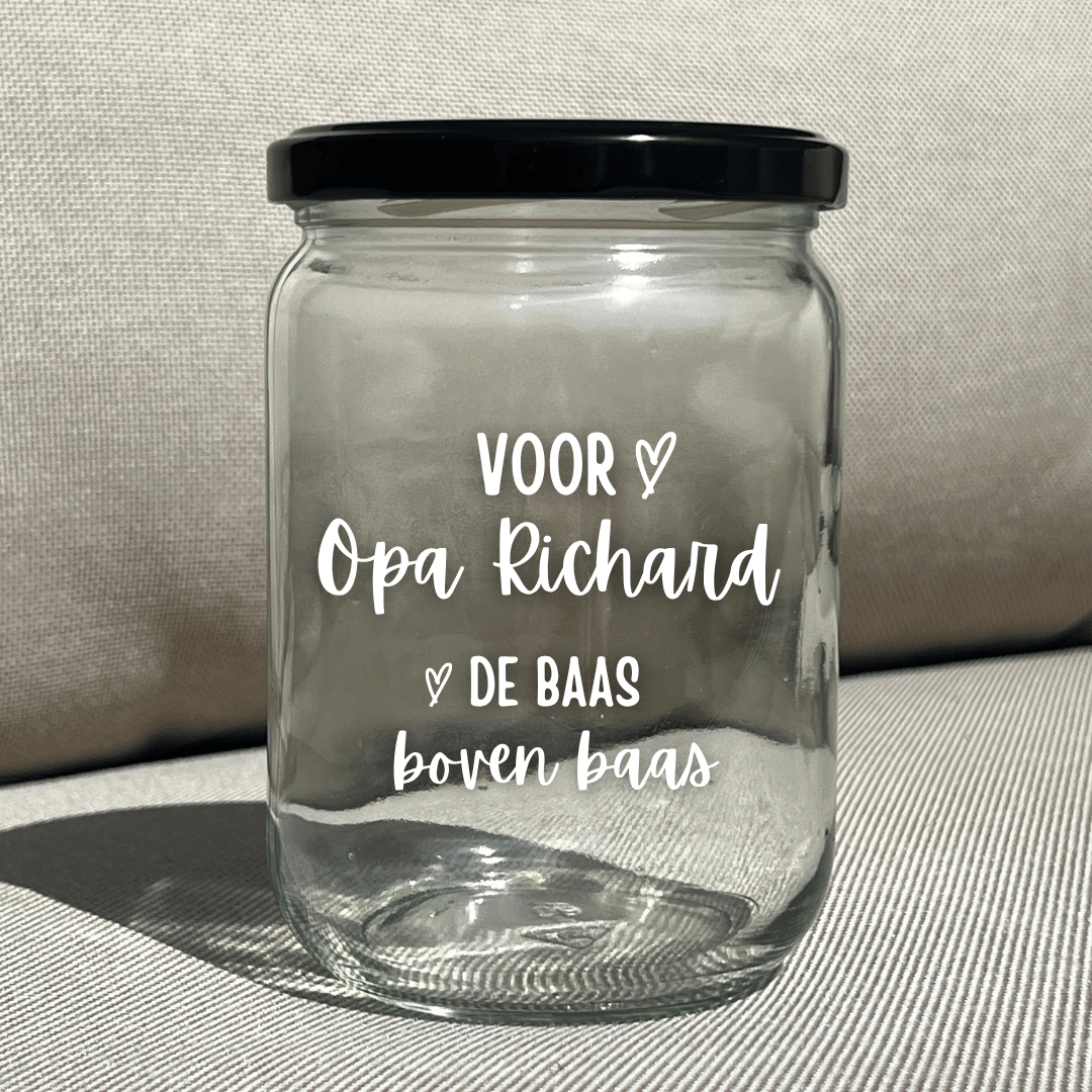 (Gepersonaliseerd) Snoeppot met tekst - voor opa [naam] (kopie)