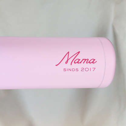Gepersonaliseerde Thermosfles Mama Sinds … (Roze) ✧