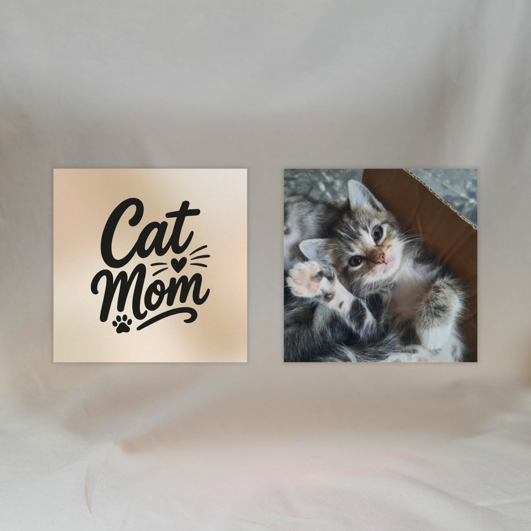 Gepersonaliseerde Fotomagneten (Set van 2): Cat Mom ✧