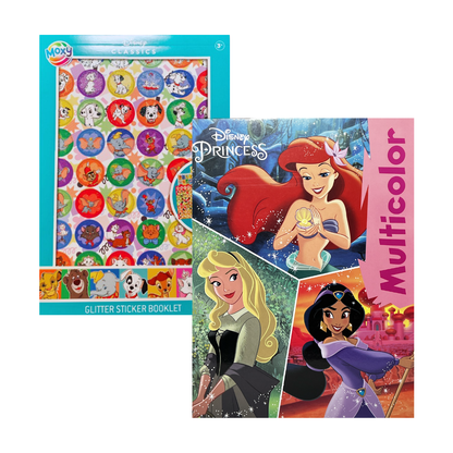 Disney Princess Kleurboek + Stickerboekje – 16 Kleurplaten & 300 Disney Classics Stickers – Creatief Speelgoed Meisjes