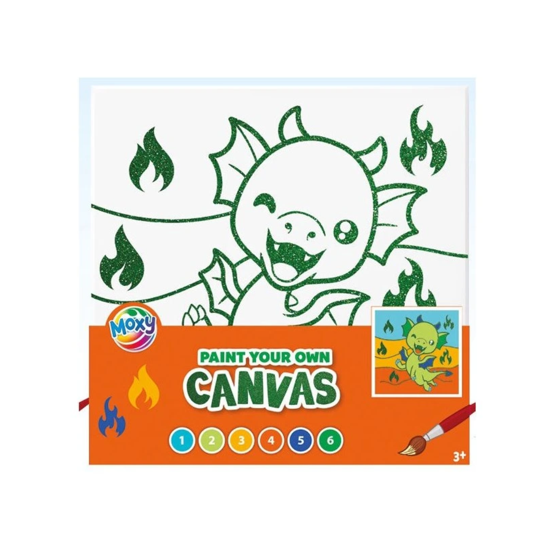 Verfset Kinderen – Canvas Draak + 3 Kleurpuzzels – Creatief Knutselen Kinderen – Speelgoed 3 jaar / 4 jaar