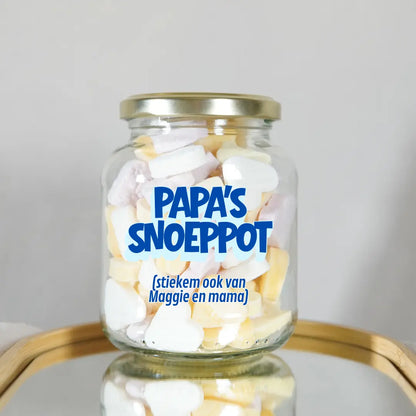 stylish snoep voorraadpot met zoete hartjes voor papa