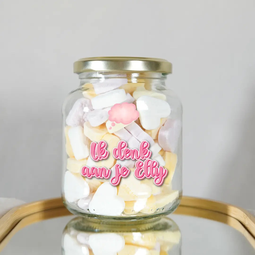 Ready-to-gift: Gepersonaliseerde snoeppot inclusief zoete vulling voor een direct geefmoment
