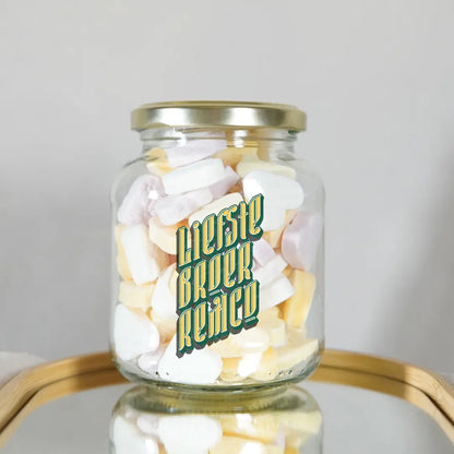 liefste broer gepersonaliseerd met eigen naam snoeppot cadeau
