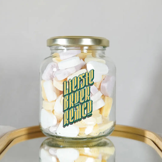 liefste broer gepersonaliseerd met eigen naam snoeppot cadeau
