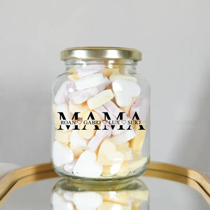 unieke mama cadeau snoeppot met kinderen namen