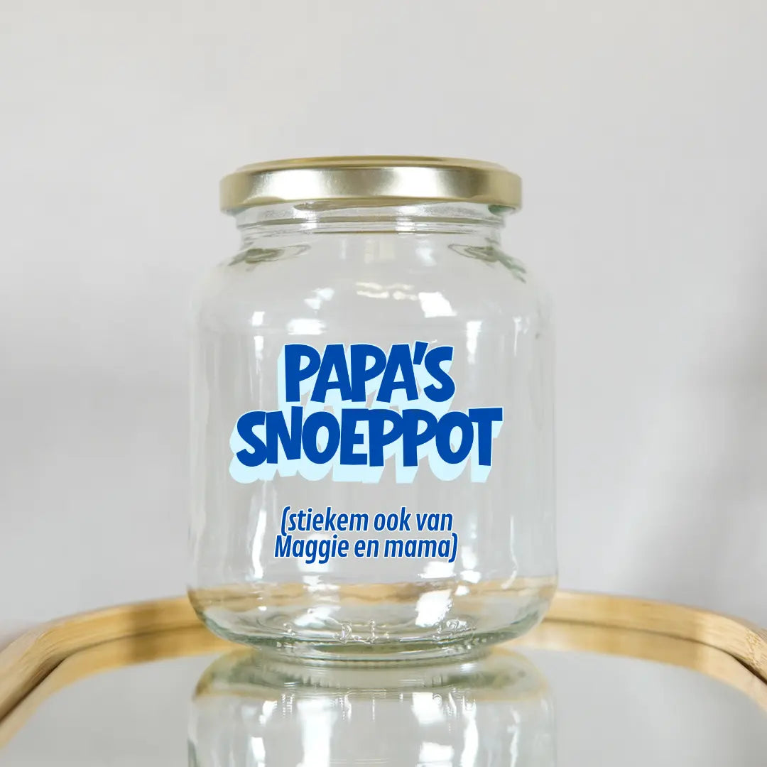 papa's snoeppot leuk cadeau voor papa luxe glazen voorraadpot