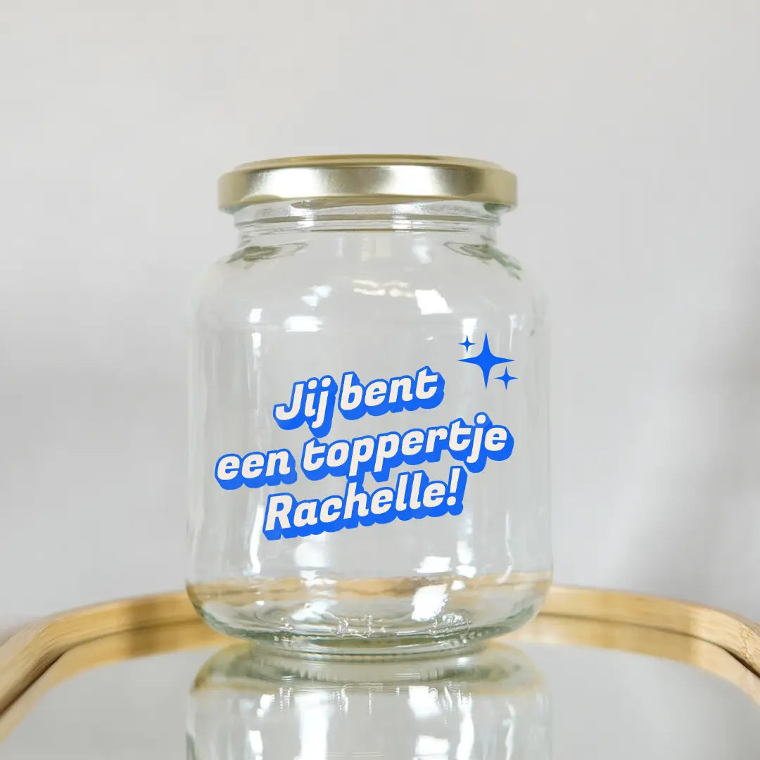 gepersonaliseerde pot voor op het bureau toppertje
