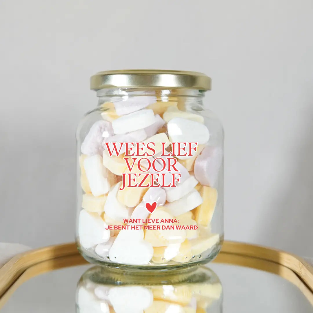 timeless design 200 gram ambachtelijke snoepgoed cadeau wees lief voor jezelf