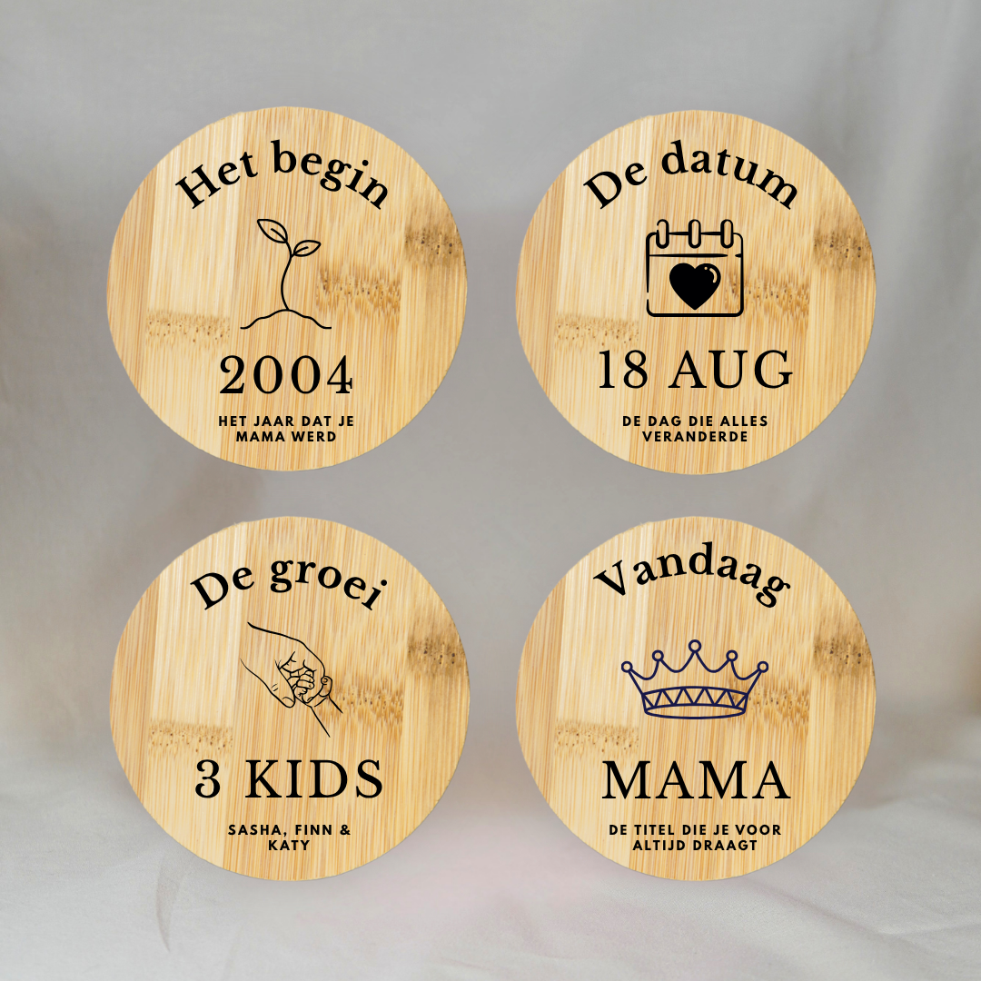 Gepersonaliseerde Onderzetters Mama ✧