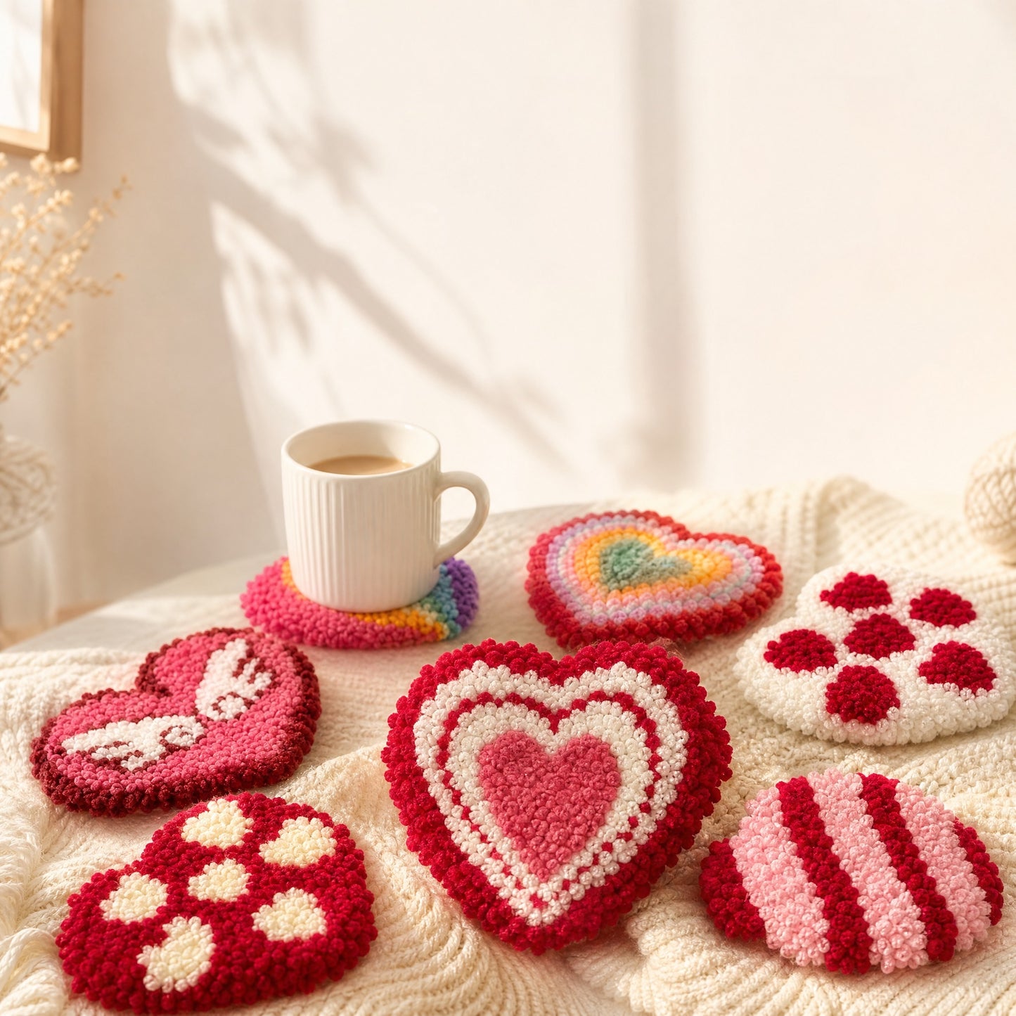 Onderzetters Punch Needle Set: Love is in the air ✧