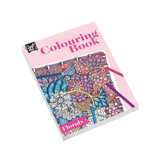 Kleurboek & Diamond Painting Set – Florals Teken Kleurboek + DIY Rode Hart Diamond Painting Sleutelhanger – Creatief Hobby DIY Pakket – Cadeau Voor Meisjes 8+