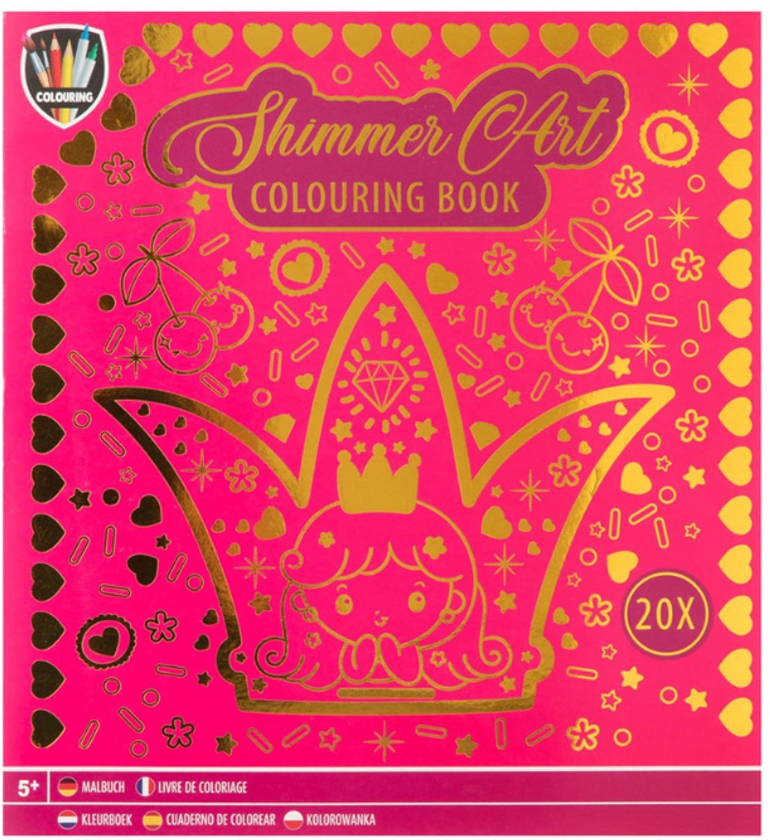 Shimmer Art – 2x Kleurboeken – Roze & Blauw – Kleurboek voor Kinderen – 20 Kleurplaten