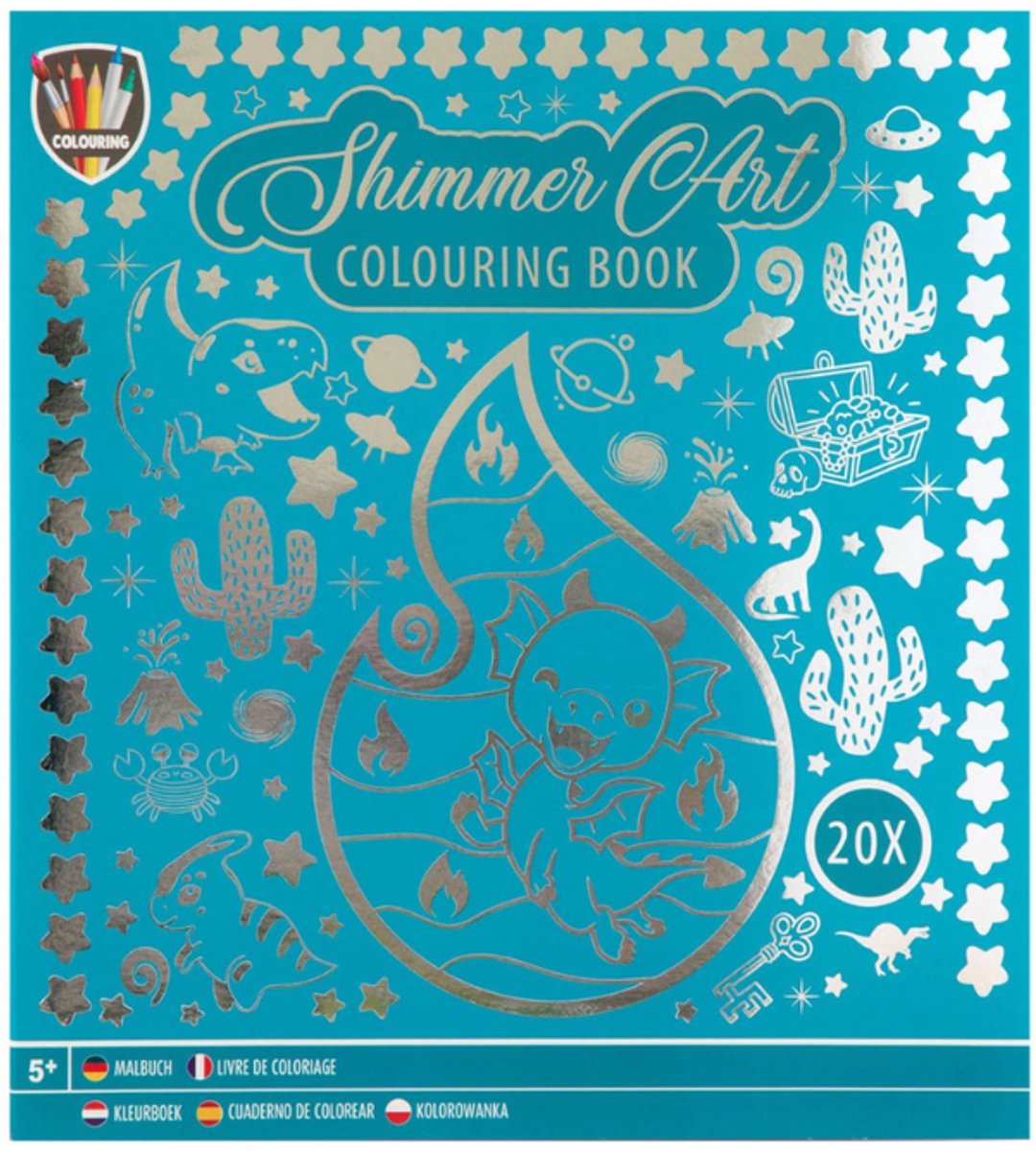 Shimmer Art – 2x Kleurboeken – Roze & Blauw – Kleurboek voor Kinderen – 20 Kleurplaten