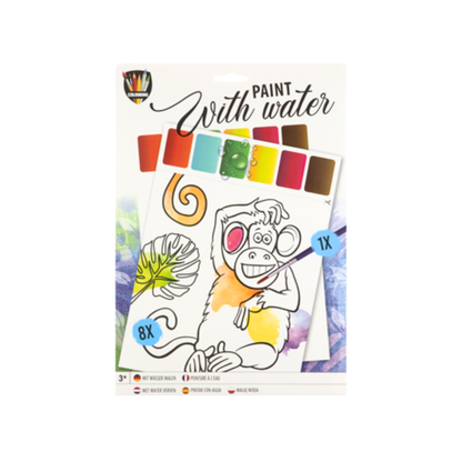 Dieren Kleurboek Set – Groot Kleurboek + 8x Paint With Water – Kinderen 3+ – Waterkleuren & Kleuren